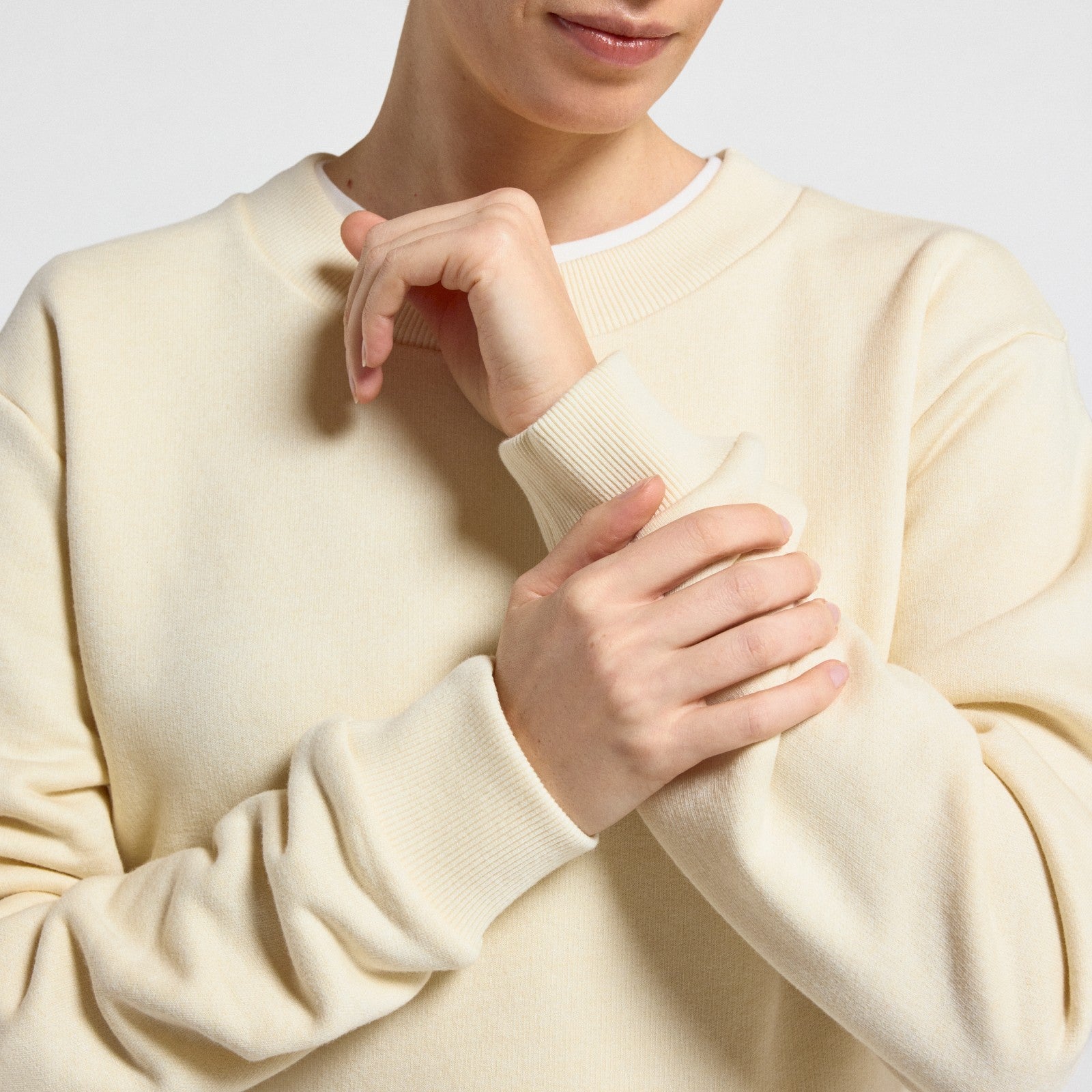Women's Merino Blend Sweatshirt - Stony Cream Heather - Image 3
