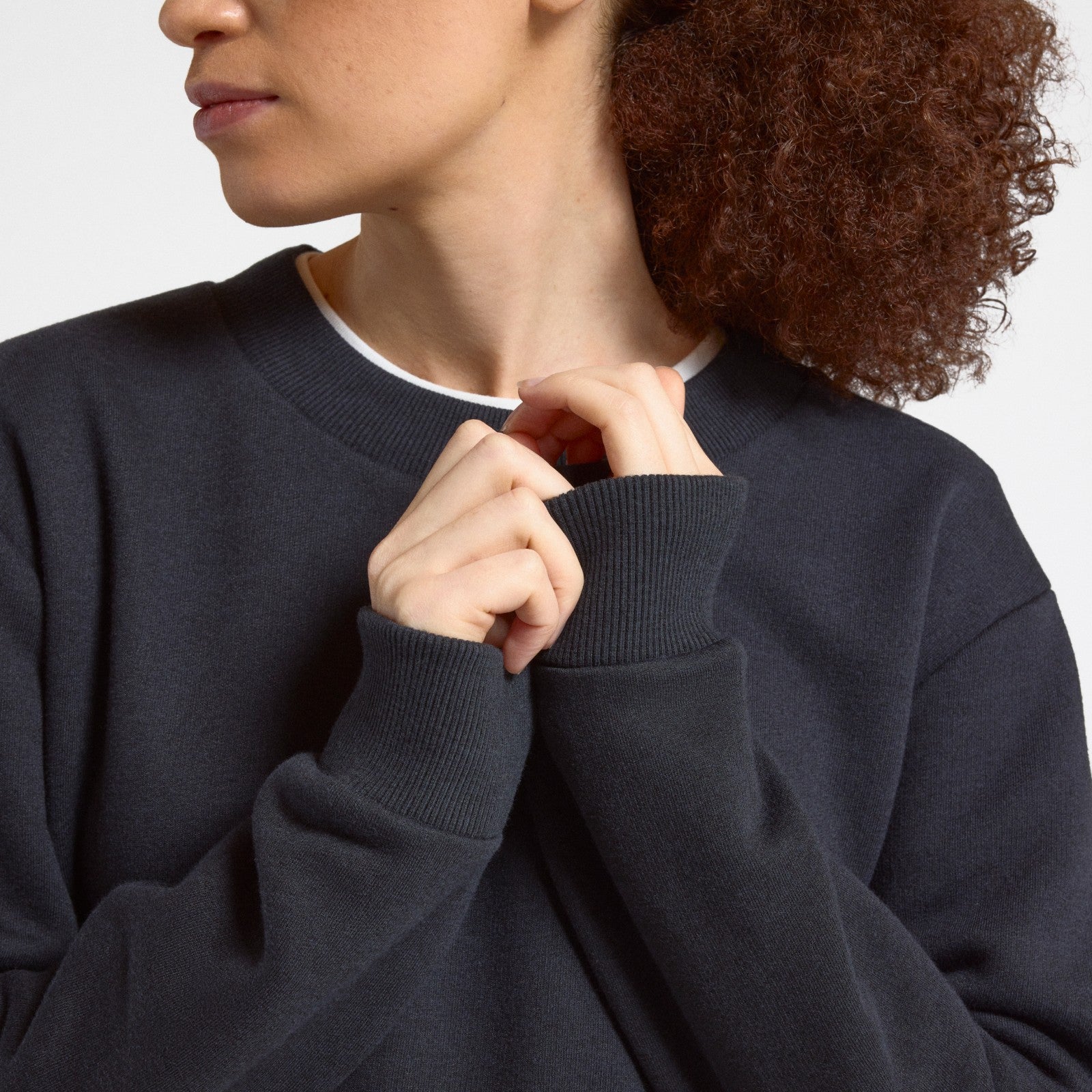 Women's Merino Blend Sweatshirt - True Black - Image 3