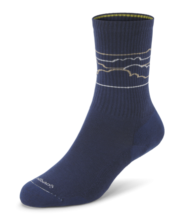 Anytime Crew Sock - Deep Navy/Rugged Beige (Medium Grey) - Cloudstripe