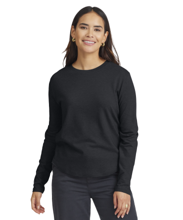 Women's Soft Merino Long Sleeve Tee - True Black