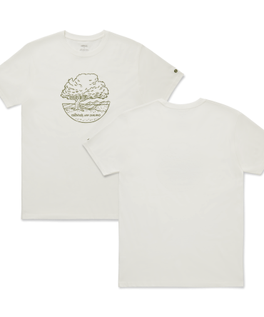 Unisex Organic Cotton Graphic Tee - Natural White/Rugged Green - NZ