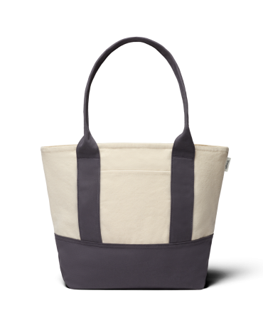 Mini Canvas Tote Bag - Natural White/Natural Grey