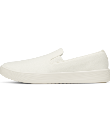 Men's Wool Cruiser Slip On - Natural White (Natural White Sole)