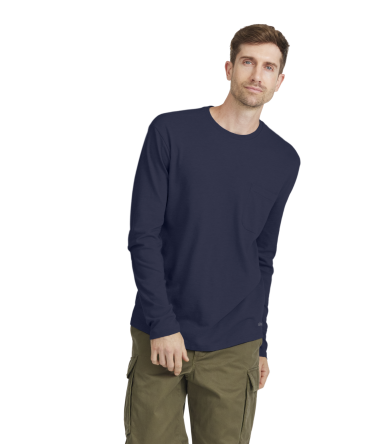 Men's Soft Merino Long Sleeve Tee - Deep Navy