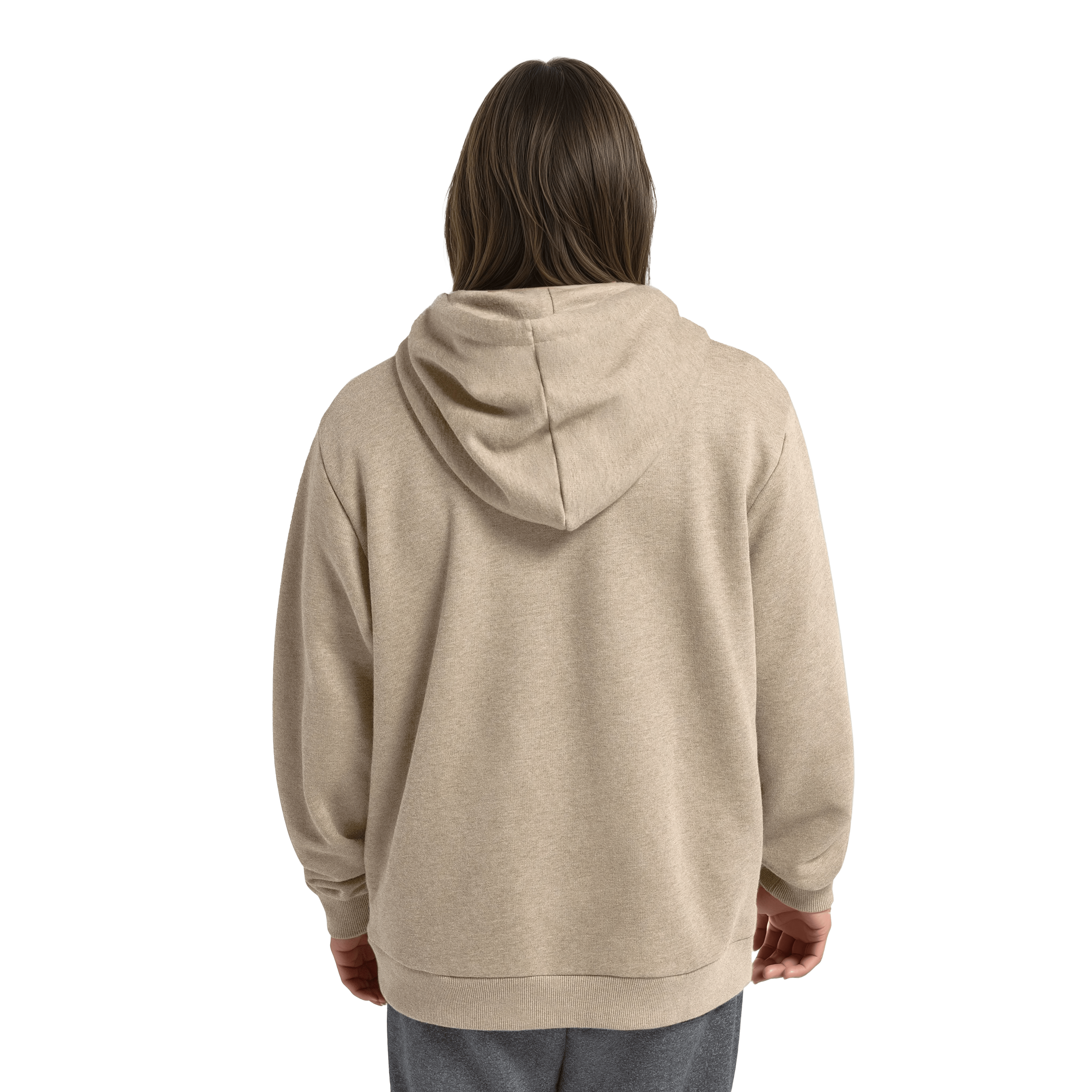 Unisex Merino Blend Hoodie - Rugged Beige - Image 5