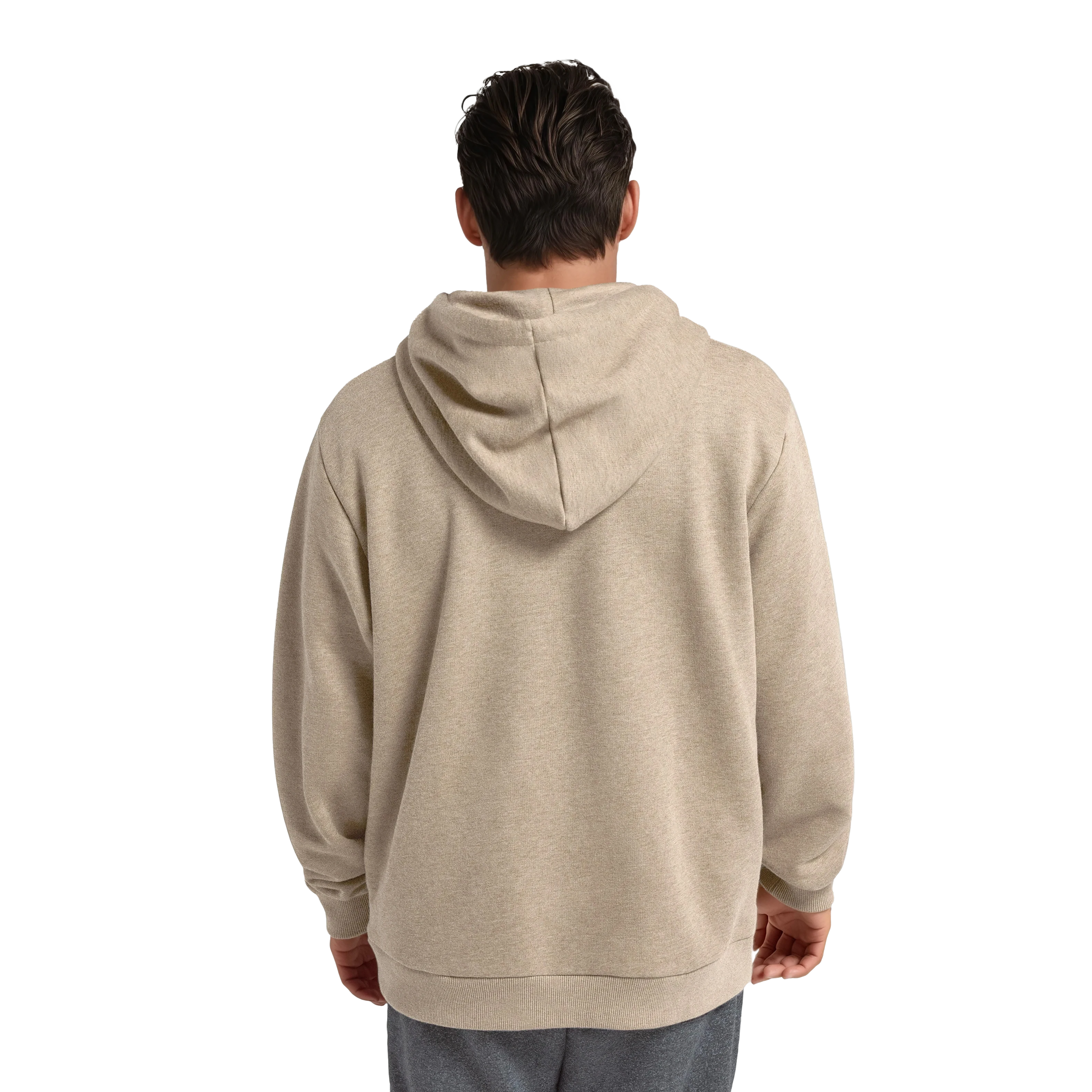 Unisex Merino Blend Hoodie - Rugged Beige - Image 2