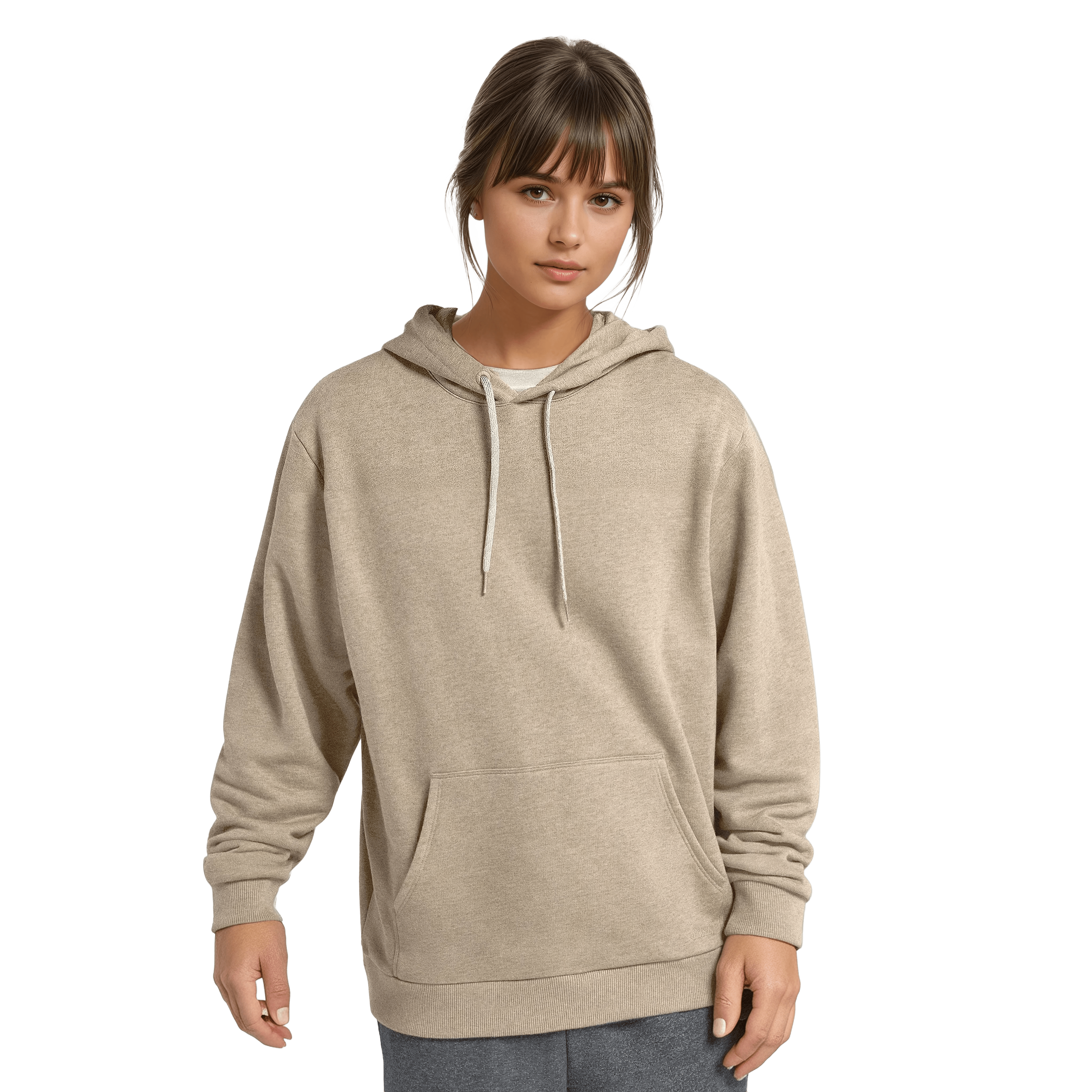 Unisex Merino Blend Hoodie - Rugged Beige - Image 4