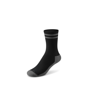 Anytime Crew Sock - Natural Black/Dark Grey Stripe