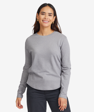 Women's Soft Merino Long Sleeve Tee - Medium Grey