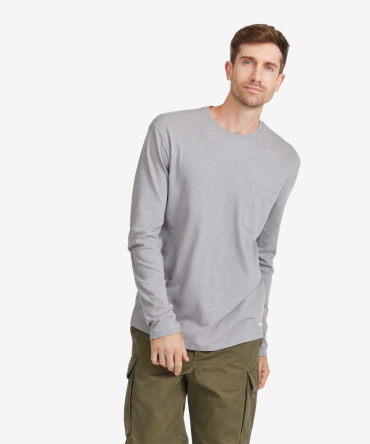 Men's Soft Merino Long Sleeve Tee - Medium Grey