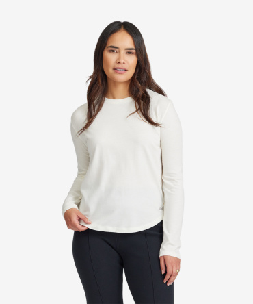 Women's Soft Merino Long Sleeve Tee - Natural White