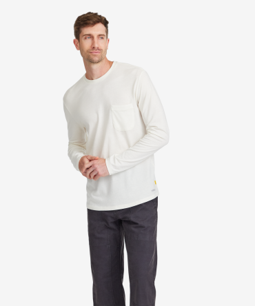 Men's Soft Merino Long Sleeve Tee - Natural White