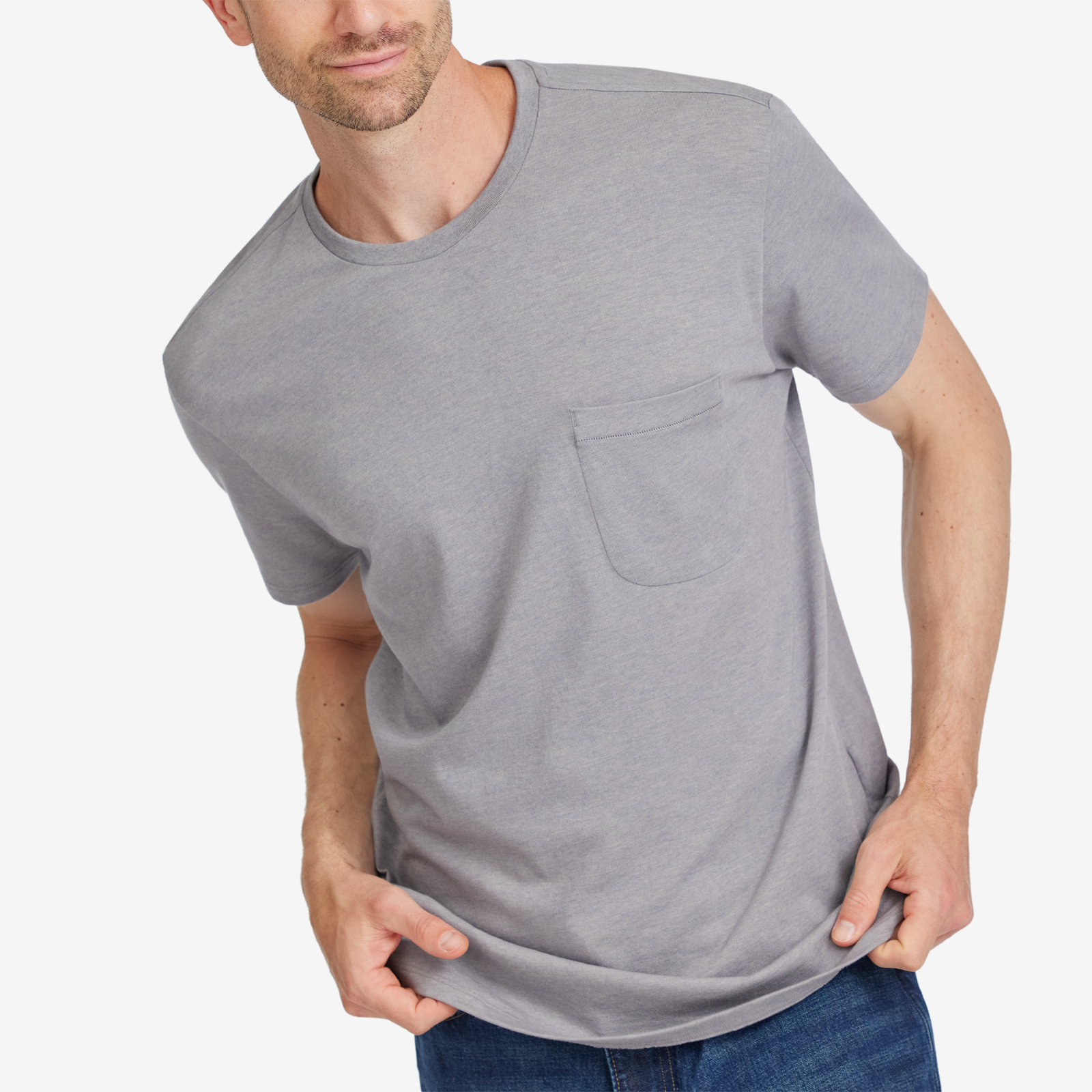 Men's Soft Merino Tee - Medium Grey - Image 3