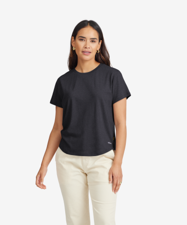 Women's Soft Merino Tee - Natural Black