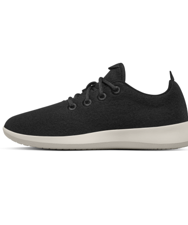 Women's Wool Runner - True Black (Cream Sole)